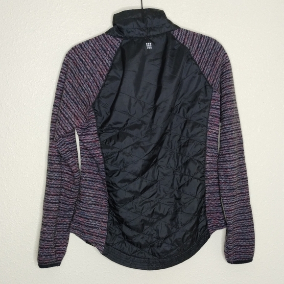 TITLE NINE Black Pink Quilted Softshell Knit Sleeve Jacket Women's Size Medium - Picture 3 of 6